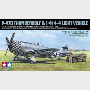 Tamiya - P-47d Thunderbolt & 1/4t 4x4 Vehicle Byggest - 1:48 - 25214
