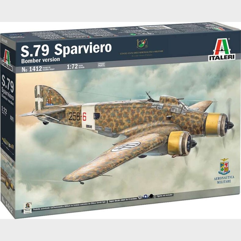 Italeri - Sm-79 Sparviero Bomber Version - 1:72 - 1412s