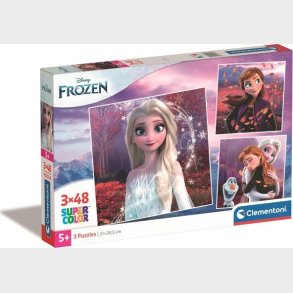 Frost Puslespil - Disney - Super Color - 3x48 Brikker - Clementoni