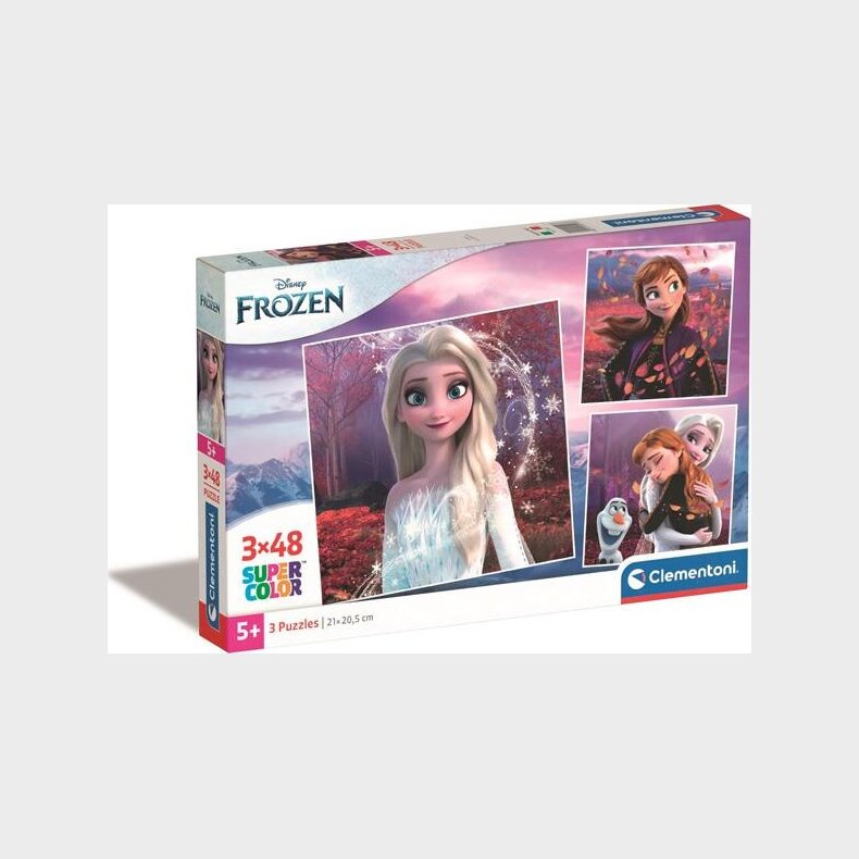 Frost Puslespil - Disney - Super Color - 3x48 Brikker - Clementoni