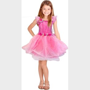 Prinsesse Kjole Til Brn - Fe Prinsesse - Lyserd - 100-120 Cm