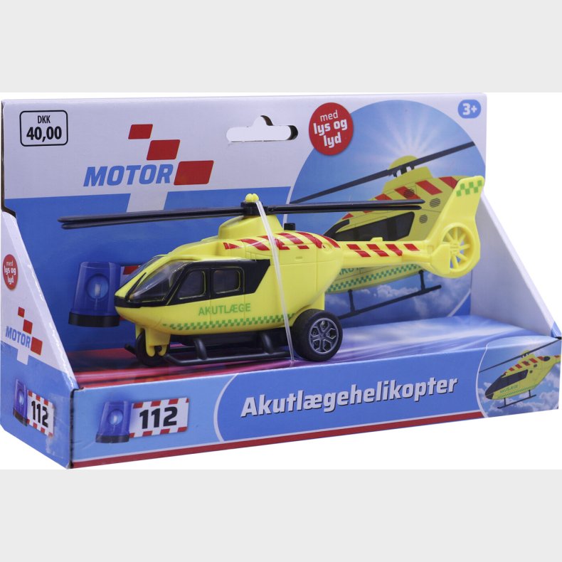 Legetjs Akutlge Helikopter Med Lys Og Lyd - 20 Cm