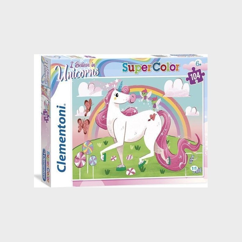 Enhjrning Puslespil - Unicorns - Color - Clementoni - 104 Brikker