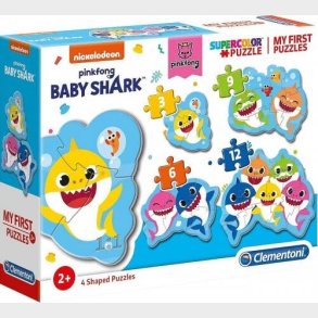 Clementoni Puslespil - Baby Shark - Mit Frste Puslespil - Color - 4 Stk
