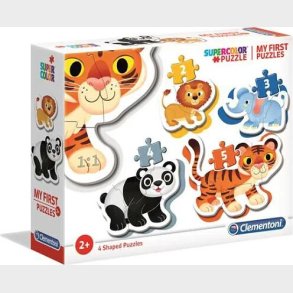 Clementoni Puslespil - Vilde Dyr - Mit Frste Puslespil - Color - 4 Stk