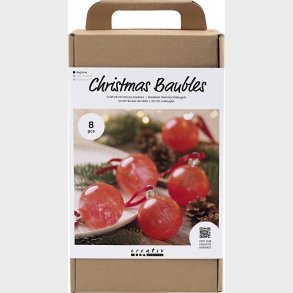 Diy Kit Julekugler - Marmorering