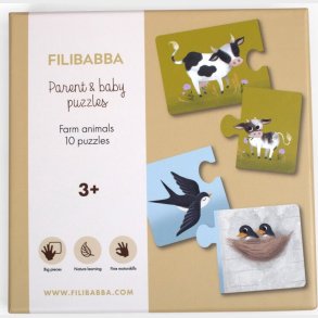 Puslespil Med Dyr - Bondegrdsdyr - Filibabba - 10 Stk