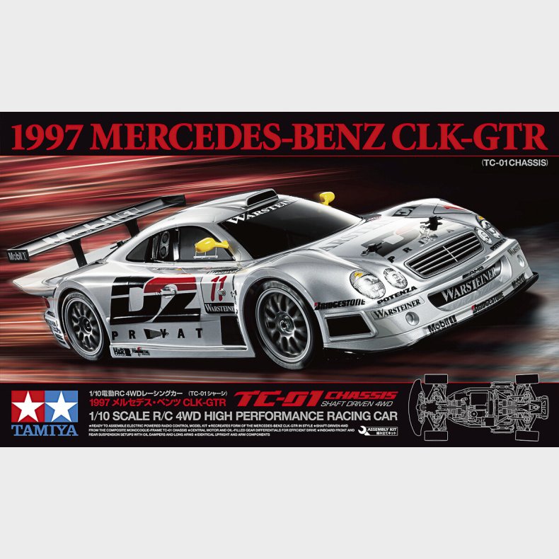 Tamiya - Rc Mercedes-benz 1997 Clk-gtr Tc-01 Fjernstyret Bil Byggest - 1:10 - 58731