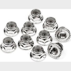 Serrated Flange Lock Nut M4 (silver/10pcs) - Hp103729 - Hpi Racing