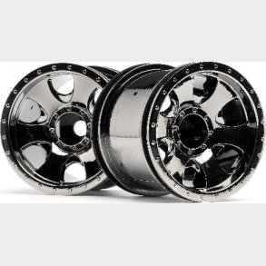 Warlock Wheel Black Chrome (2.2in/2pcs) - Hp105280 - Hpi Racing