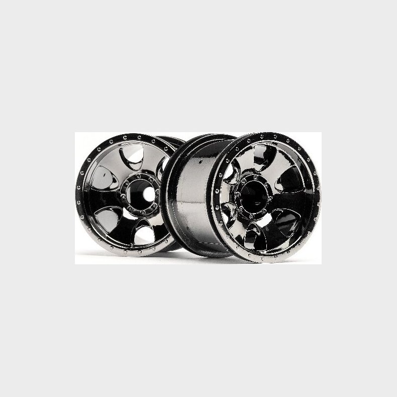 Warlock Wheel Black Chrome (2.2in/2pcs) - Hp105280 - Hpi Racing