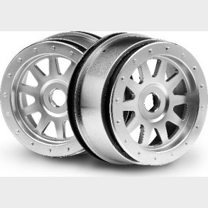 Tr-10 Glue-lock Wheel Matte Chrome (120x60mm/2pcs) - Hp108321 - Hpi Racing