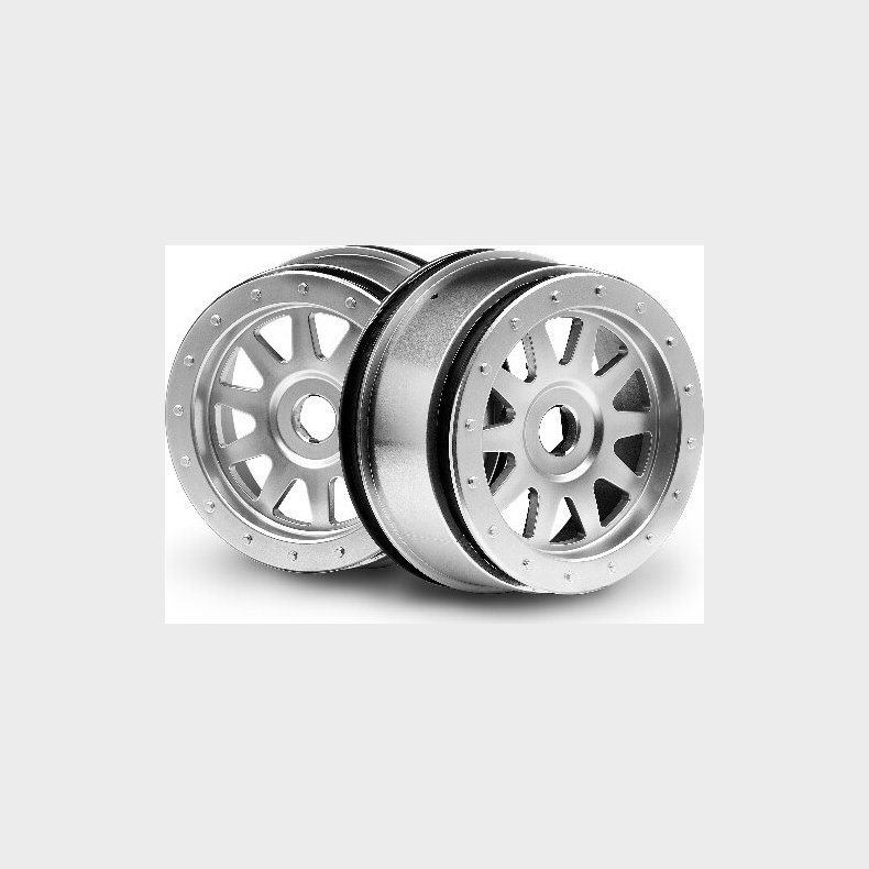 Tr-10 Glue-lock Wheel Matte Chrome (120x60mm/2pcs) - Hp108321 - Hpi Racing