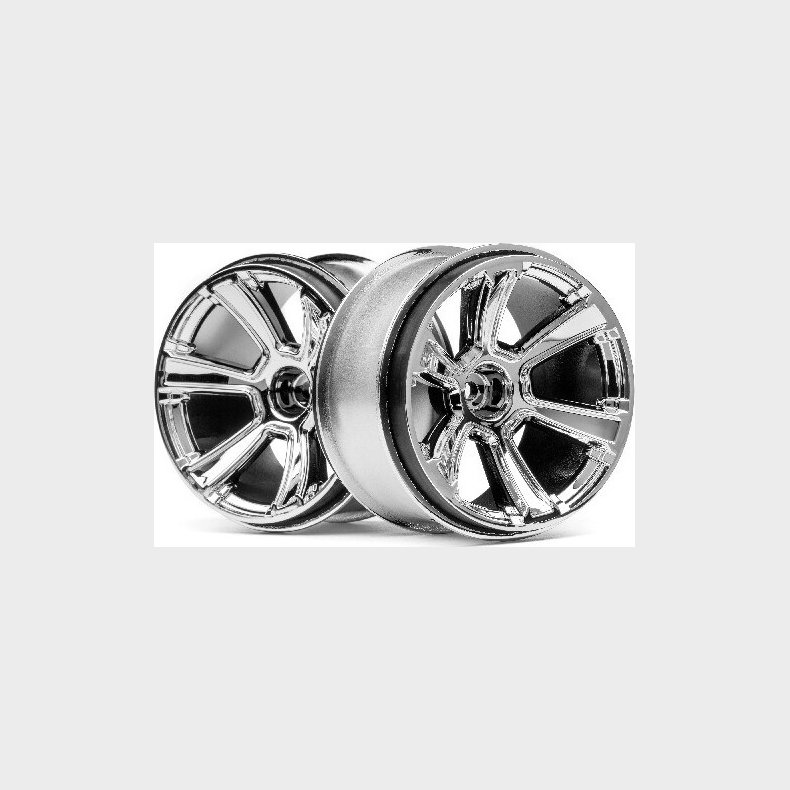 6-shot Mt Wheel (chrome/2pcs) - Hp115324 - Hpi Racing