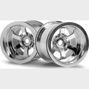 Scorch 6-spoke Wheel Shiny Chrome (55x50mm/2pcs) - Hp3087 - Hpi Racing