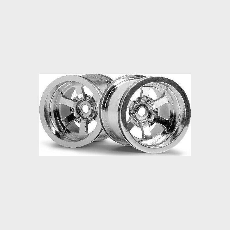 Scorch 6-spoke Wheel Shiny Chrome (55x50mm/2pcs) - Hp3087 - Hpi Racing