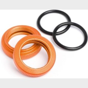 Shock Adjuster Nut 20mm (orange/2pcs) - Hp87492 - Hpi Racing
