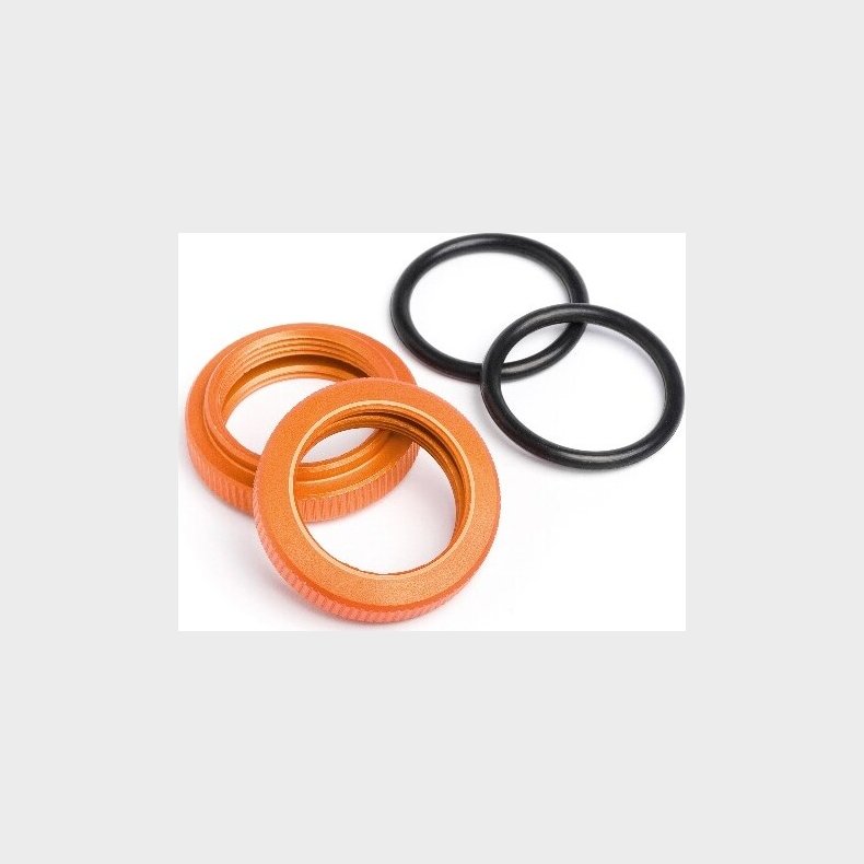 Shock Adjuster Nut 20mm (orange/2pcs) - Hp87492 - Hpi Racing