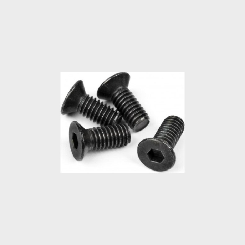 Flat Head Screw M4x10mm (hex Socket/thin Type/4pc) - Hpz307 - Hpi Racing