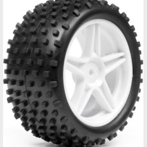 1:10 Buggy White Rear Wheel & Tyre Assembly - Mv22115 - Maverick Rc