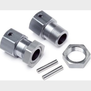 Wheel Hexes / Pins With Nuts Pr (blackout Mt) - Mv24020 - Maverick Rc