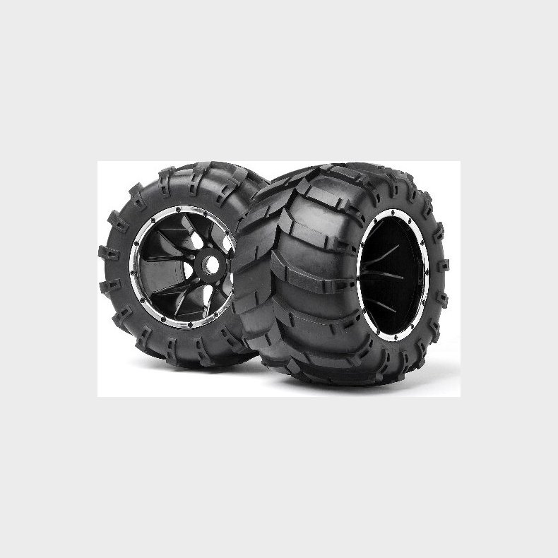 Mounted Wheels And Tyres 2 Pcs (blackout Mt) - Mv24107 - Maverick Rc