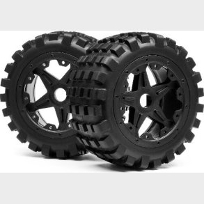 Blackout Xb Mounted Wheel And Tyre Set (rear) Pr - Mv24173 - Maverick Rc