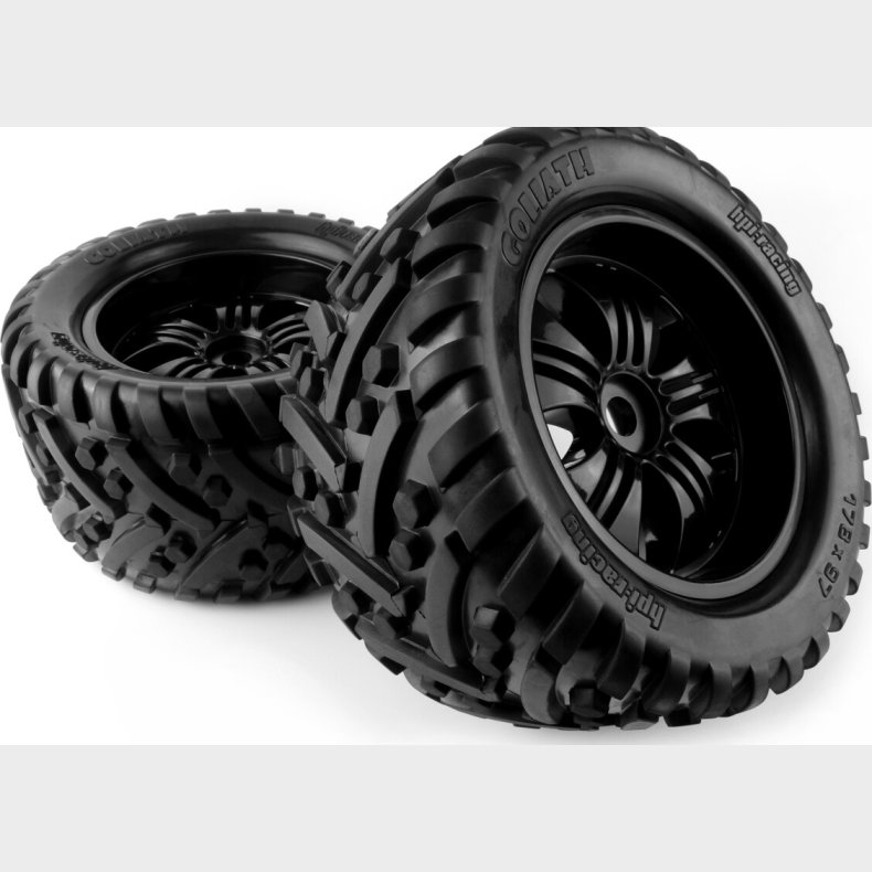 Mounted Goliath Tire On 3251 Tremor Black Wheel - Hp160507 - Hpi Racing