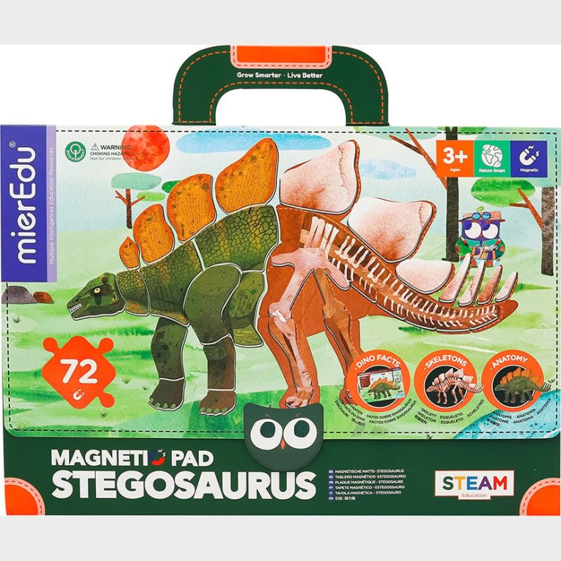 Magnetisk Legetj Med Tavle - Stegosaurus - Mieredu