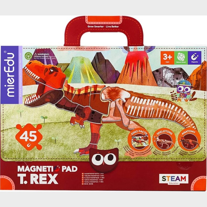 Magnetisk Legetj Med Tavle - T Rex - Mieredu