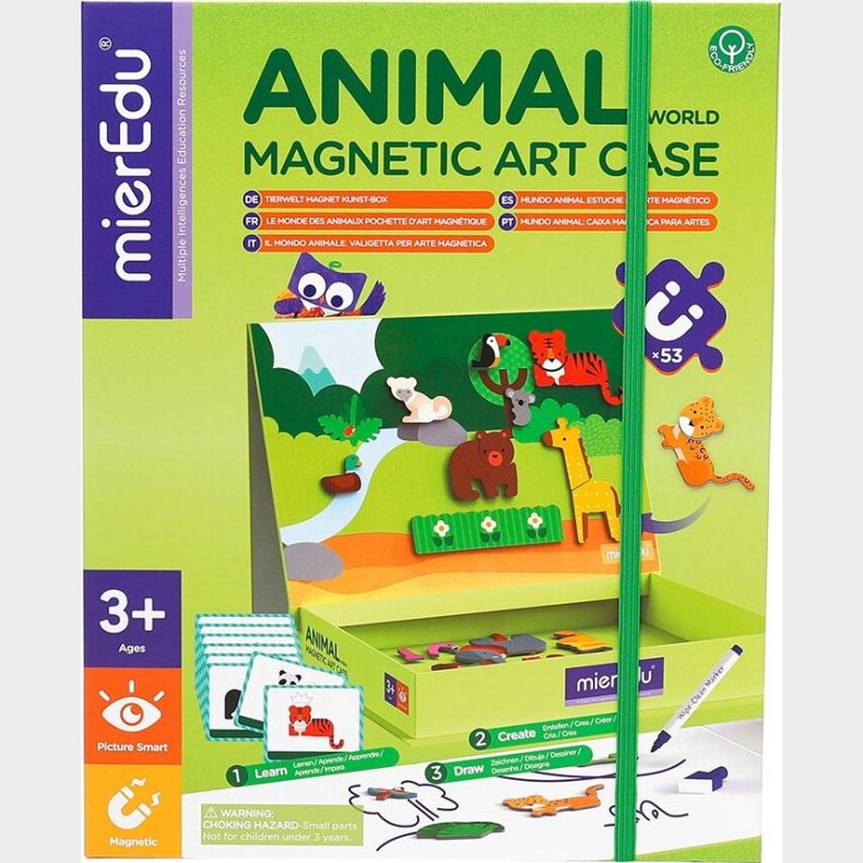 Magnetisk Legetj - Kunst Box - Dyrenes Verden - Mieredu