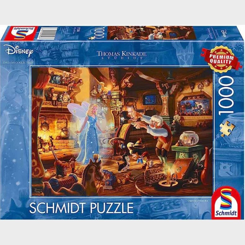 Disney Puslespil - Thomas Kinkade - Pinocchio - 1000 Brikker - Schmidt