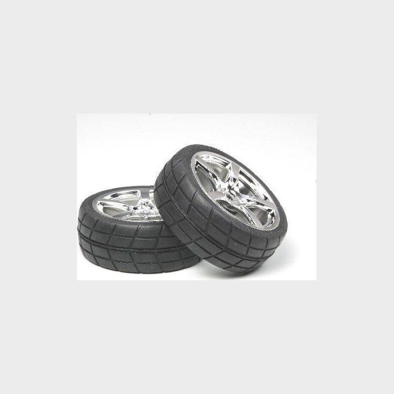 Rc 5 Spoke Metal Plated Wheels 24mm Glued - 53955 - Tamiya