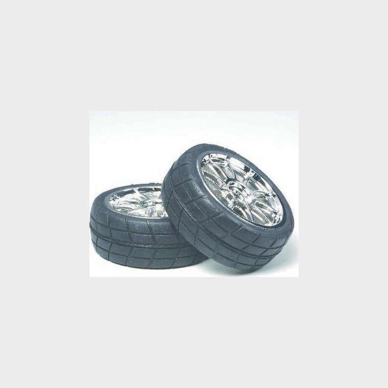 Rc 10 Spoke Metal Plated Wheels 24mm Glued - 53956 - Tamiya