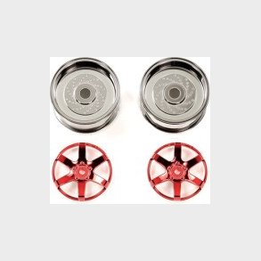 2pc 6spk Red Whl 26mm Off+2 - 54551 - Tamiya