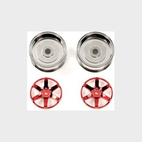 2pc 6spk Red Whl 26mm Off+4 - 54552 - Tamiya