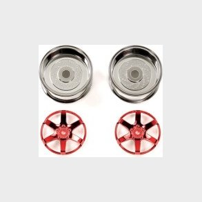 2pc 6spk Red Whl 26mm Off+6 - 54553 - Tamiya