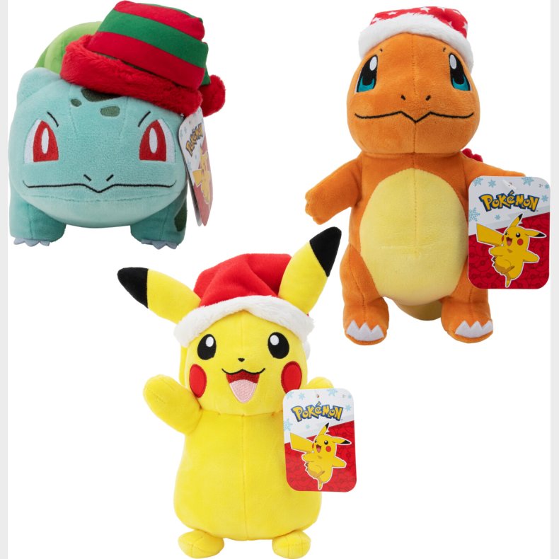 Pok&eacute;mon Bamse Med Nissehue - 20 Cm - Assorteret