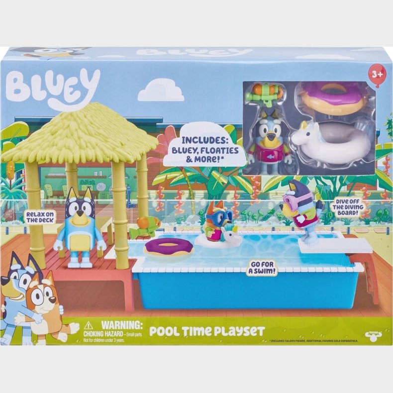 Bluey - Pool Time Legest Med Bluey Figur