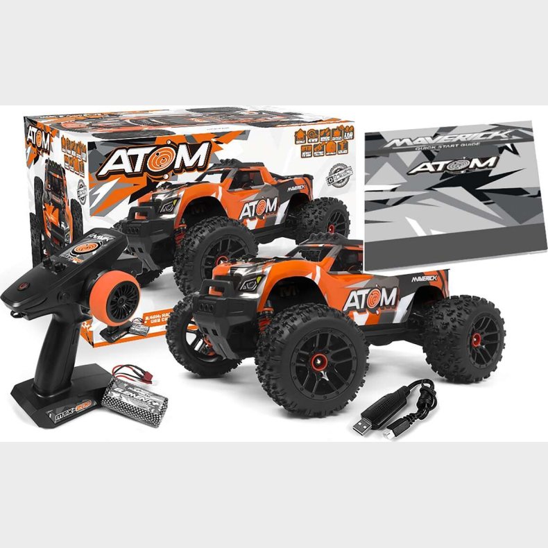 Maverick - Rc Atom Fjernstyret Truck - 1:18 - Orange - Mv150502