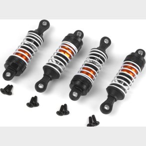 Aluminum Oil-filled Shock Absorber Set Orange/4pc - Mv150557 - Maverick Rc