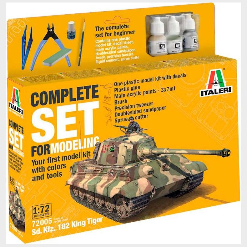 Italeri - Complete Set For Modeling - King Tiger - 1:72 - 72005