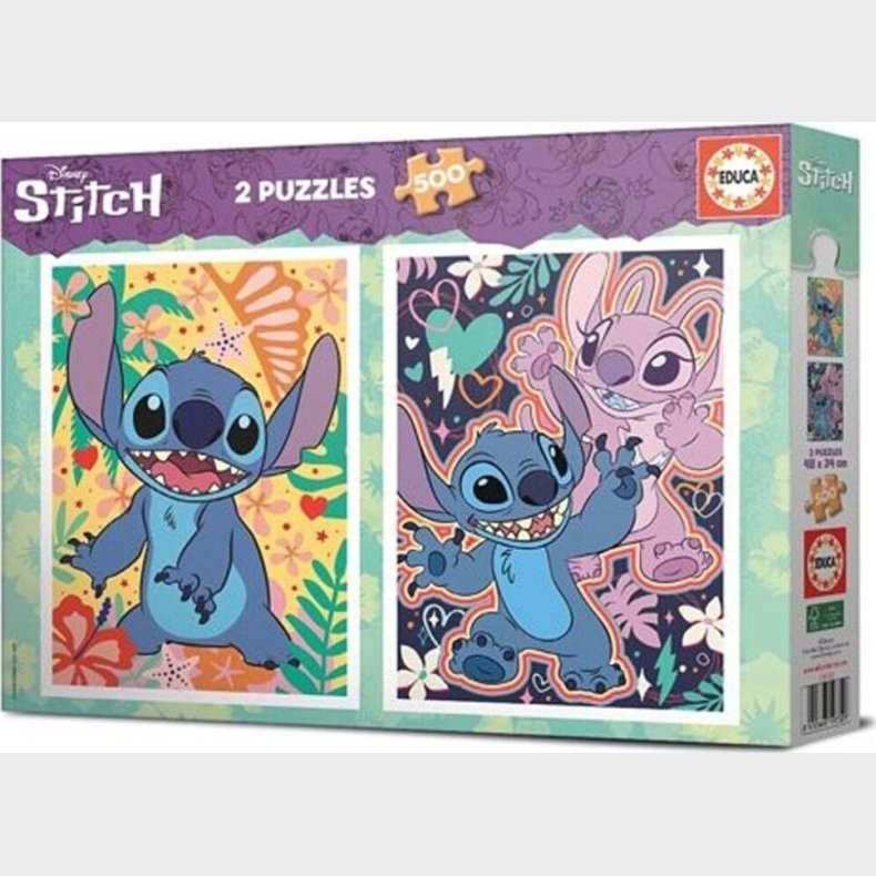 Disney Puslespil - Stitch - 2x500 Brikker - Educa