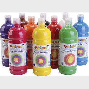 Skole Temperamaling - Mat - Assorterede Farver - 10x1000 Ml