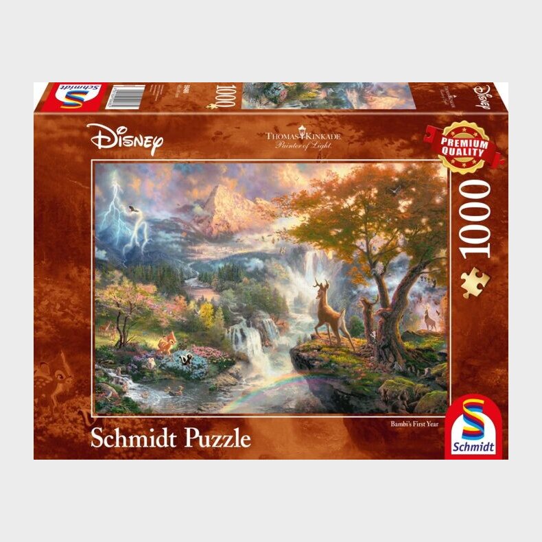 Disney Puslespil - Thomas Kinkade - Bambi - 1000 Brikker - Schmidt