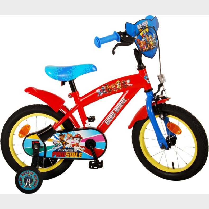 Paw Patrol - Brnecykel Med Stttehjul - 14" - Volare