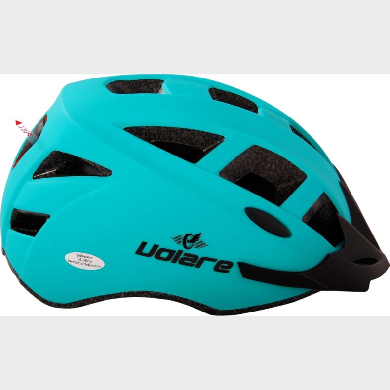 Cykelhjelm Med Lys - Grn - Led Lys - 54-58 Cm - Volare