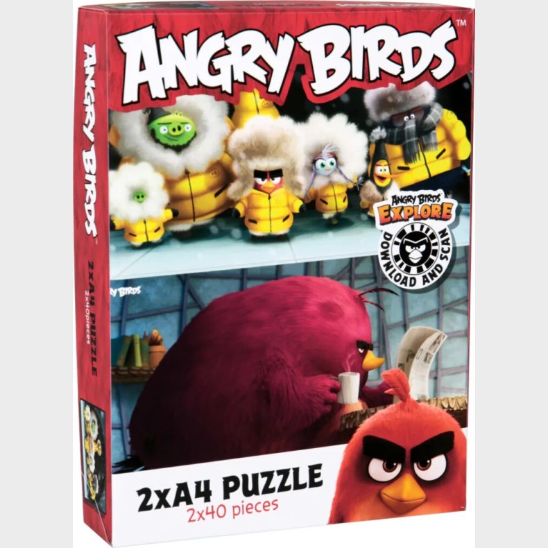 Clementoni Puslespil - Angry Birds - 2x40 Brikker