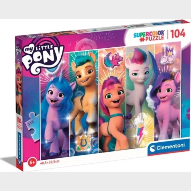 My Little Pony Puslespil - Super Color - 104 Brikker - Clementoni