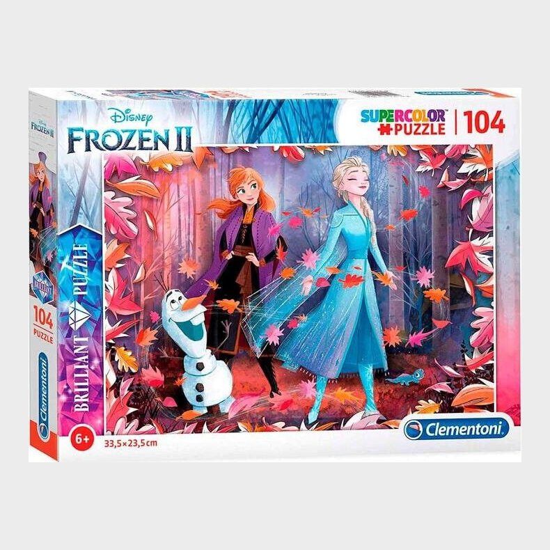 Frost Puslespil - Disney Frost 2 - Super Color - 104 Brikker - Clementoni